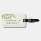 Eenvoudige groene tak bagagelabel (Voorkant horizontaal)