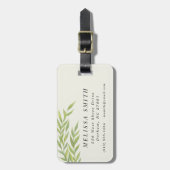 Eenvoudige groene tak bagagelabel (Voorkant verticaal)