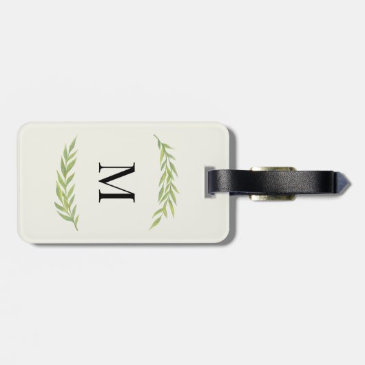 Eenvoudige groene tak bagagelabel (Achterkant horizontaal)