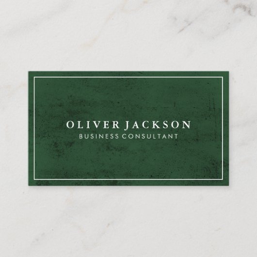 Eenvoudige groene textuur witte rand minimalistisc visitekaartje (Voorkant)