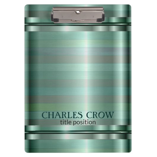 Eenvoudige groene tinten Stripes Klembord (Voorkant)