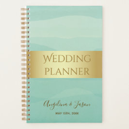 Eenvoudige groene trouwdag planner