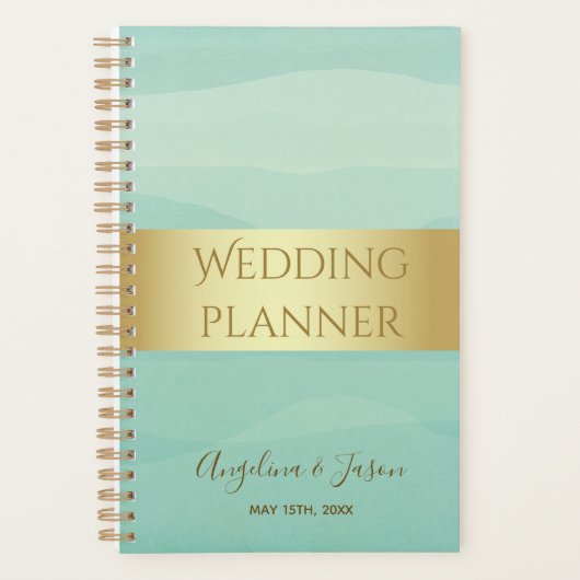 Eenvoudige groene trouwdag planner (Voorkant)