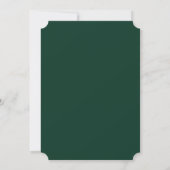 Eenvoudige groene trouwstoelindeling. Modern schri Kaart (Achterkant)