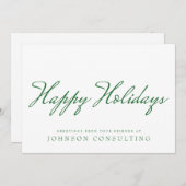Eenvoudige groene typografie | Vakantiegroet Feestdagenkaart (Voorkant / Achterkant)
