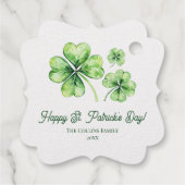 Eenvoudige groene vier blad klaver geluk St. Patri Bedankjes Labels (Achterkant)