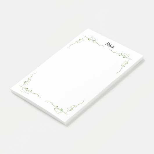 Eenvoudige groene Vine Outline Notes (Schuin)