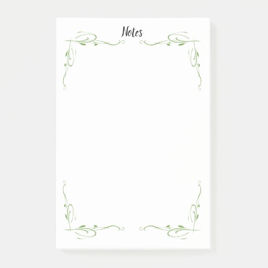 Eenvoudige groene Vine Outline Notes (Voorkant)