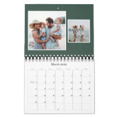 Eenvoudige groene visgraat tweed klassieke familie kalender (Mar 2026)