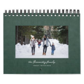 Eenvoudige groene visgraat tweed klassieke familie kalender (Hoes)