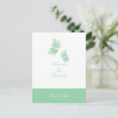 Eenvoudige groene vlinder Dank u Briefkaart (Staand voorkant)
