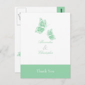 Eenvoudige groene vlinder Dank u Briefkaart (Voorkant / Achterkant)