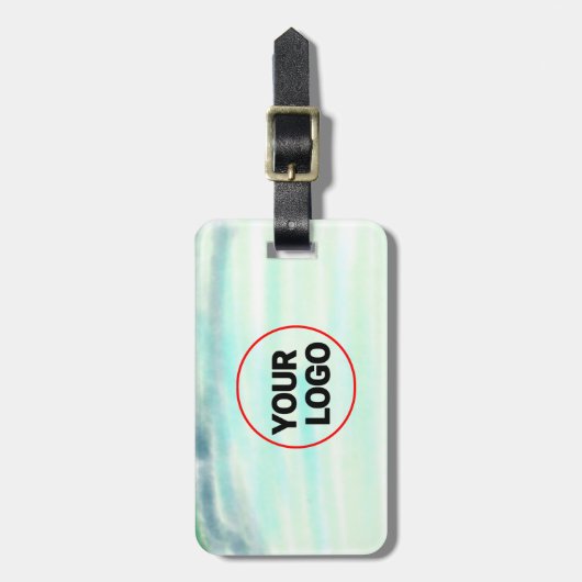 Eenvoudige groene waterverf abstract voeg logo toe bagagelabel (Voorkant verticaal)