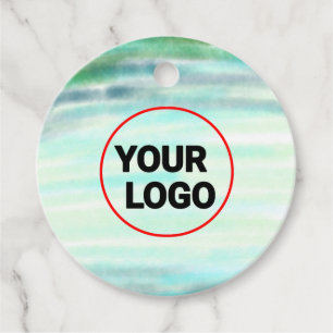 Eenvoudige groene waterverf abstract voeg logo toe bedankjes labels