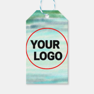 Eenvoudige groene waterverf abstract voeg logo toe cadeaulabel