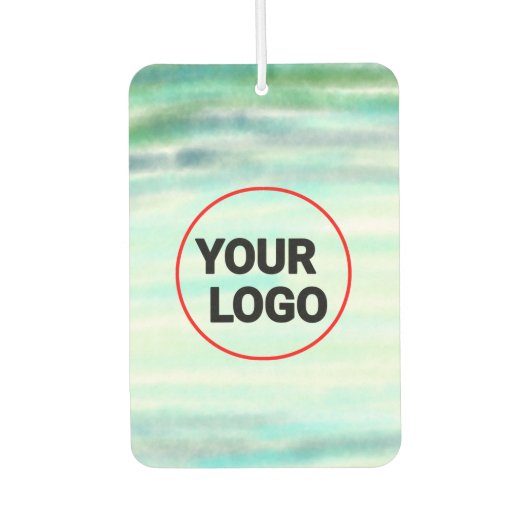 Eenvoudige groene waterverf abstract voeg logo toe luchtverfrisser (Voorkant)