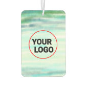 Eenvoudige groene waterverf abstract voeg logo toe luchtverfrisser (Achterkant)