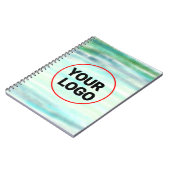 Eenvoudige groene waterverf abstract voeg logo toe notitieboek (Linkerzijde)