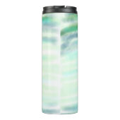 Eenvoudige groene waterverf abstract voeg logo toe thermosbeker (Achterkant)