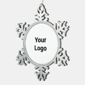 Eenvoudige groene waterverf abstract voeg logo toe tin sneeuwvlok ornament (Rechts)