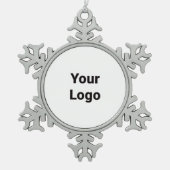 Eenvoudige groene waterverf abstract voeg logo toe tin sneeuwvlok ornament (Voorkant)