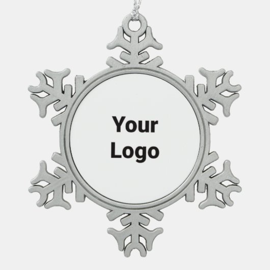 Eenvoudige groene waterverf abstract voeg logo toe tin sneeuwvlok ornament (Voorkant)