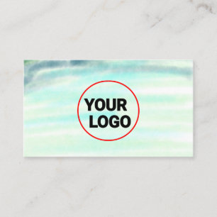 Eenvoudige groene waterverf abstract voeg logo toe visitekaartje