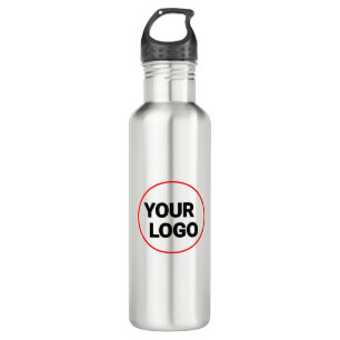 Eenvoudige groene waterverf abstract voeg logo toe waterfles 