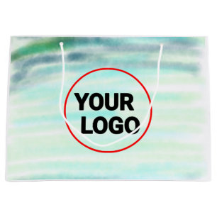 Eenvoudige groene waterverf abstracte logo tekst m groot cadeauzakje