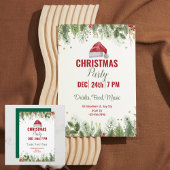 Eenvoudige Groene Waterverf Bloemen Kerstfeest Kaart