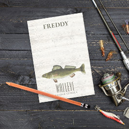 Eenvoudige Groene Waterverf Fish Walleye Custom Post-it® Notes
