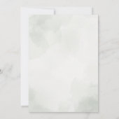 Eenvoudige groene Waterverf verlaat bruiloft Kaart (Achterkant)