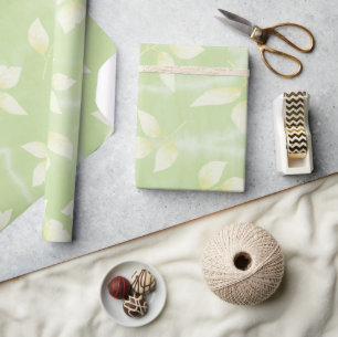 EENVOUDIGE GROENE WATERVERF VERLAAT KUNST ONTWERP CADEAUPAPIER