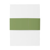 Eenvoudige groene witte bruiloft uitnodigingen wikkel (Achterkant Voorbeeld)
