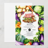 Eenvoudige groenten Boeren Markt Verjaardag Kaart (Voorkant / Achterkant)