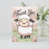 eenvoudige groet aan schapen bedankkaart (Staand voorkant)
