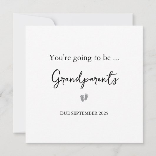 Eenvoudige Grootouders Zwangerschapsaankondiging K Aankondiging (Achterkant)