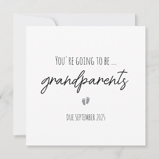 Eenvoudige Grootouders Zwangerschapsaankondiging K Aankondiging (Achterkant)
