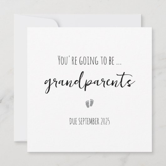 Eenvoudige Grootouders Zwangerschapsaankondiging K Aankondiging (Achterkant)