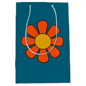 Eenvoudige Groovy Retro Modern 60s 70s Flower Sing Medium Cadeauzakje (Voorkant)