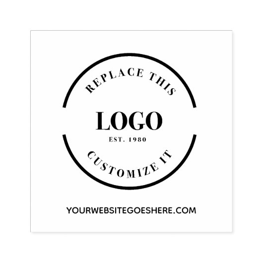 Eenvoudige grote bedrijfslogo en website op maat rubberstempel (Afrduk)