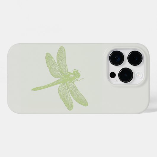 Eenvoudige Grote Groene Gestamde Dragonfly Case-Mate iPhone Case (Achterkant (horizontaal))