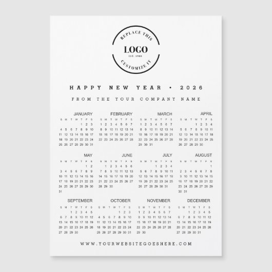 Eenvoudige grote Logo Gelukkig Nieuwjaar 2026 Prom (Voorkant)