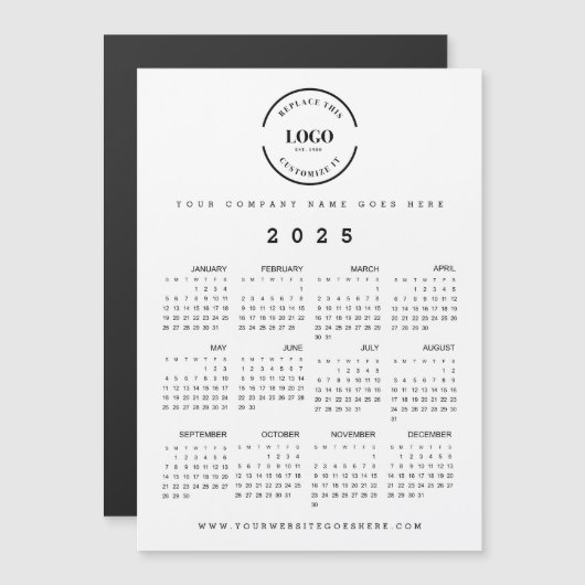 Eenvoudige grote Logo Volledige 2025 Kalender Prom (Voorkant / Achterkant)