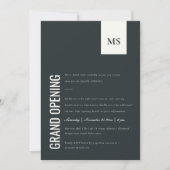 Eenvoudige Grote opening van het Bedrijfs Monogram Bedankkaart (Voorkant)