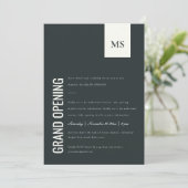 Eenvoudige Grote opening van het Bedrijfs Monogram Bedankkaart (Staand voorkant)