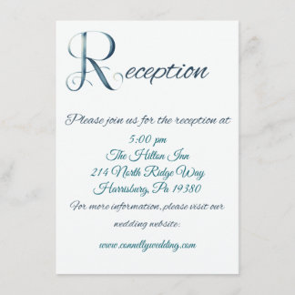 Eenvoudige Grote R Wedding Receptie Enclosure kaar Informatiekaartje