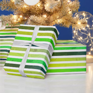 Eenvoudige Grunge Groen Strepen Cadeaupapier