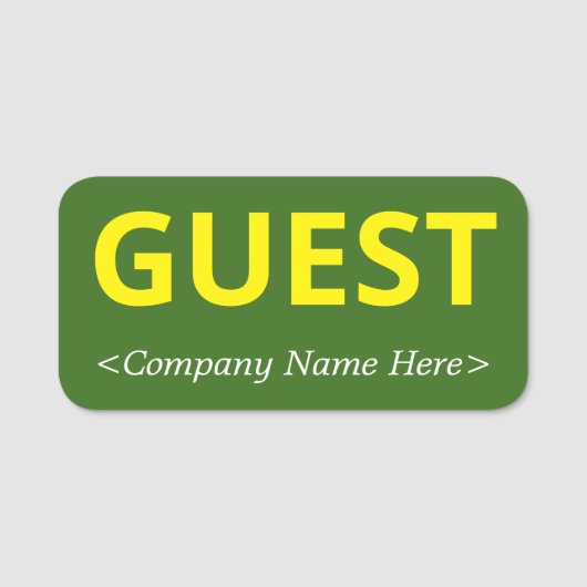 Eenvoudige 'GUEST'-naamtag Naamplaatje (Voorkant)