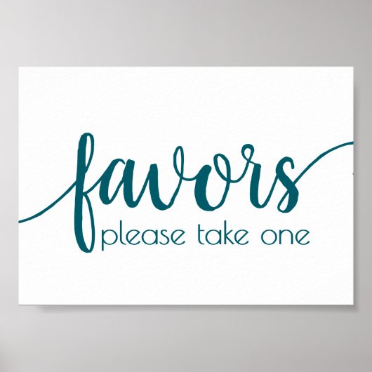 Eenvoudige gunsten | Blauwgroen Aqua bruiloft fees Poster (Voorkant)